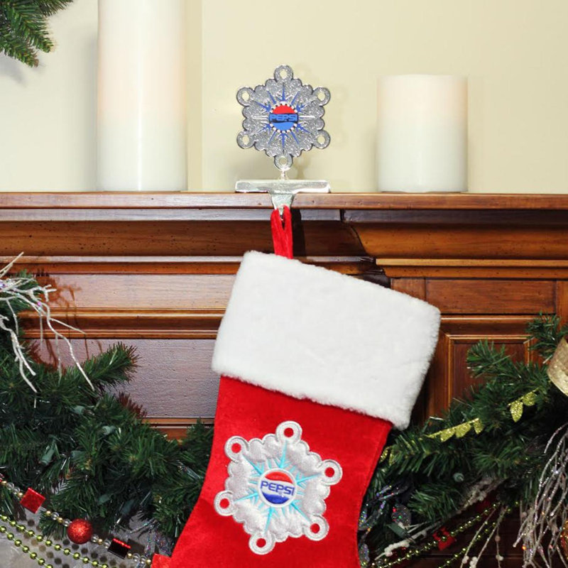 Northlight Plated Pepsi Snowflake Christmas Stocking Holder With