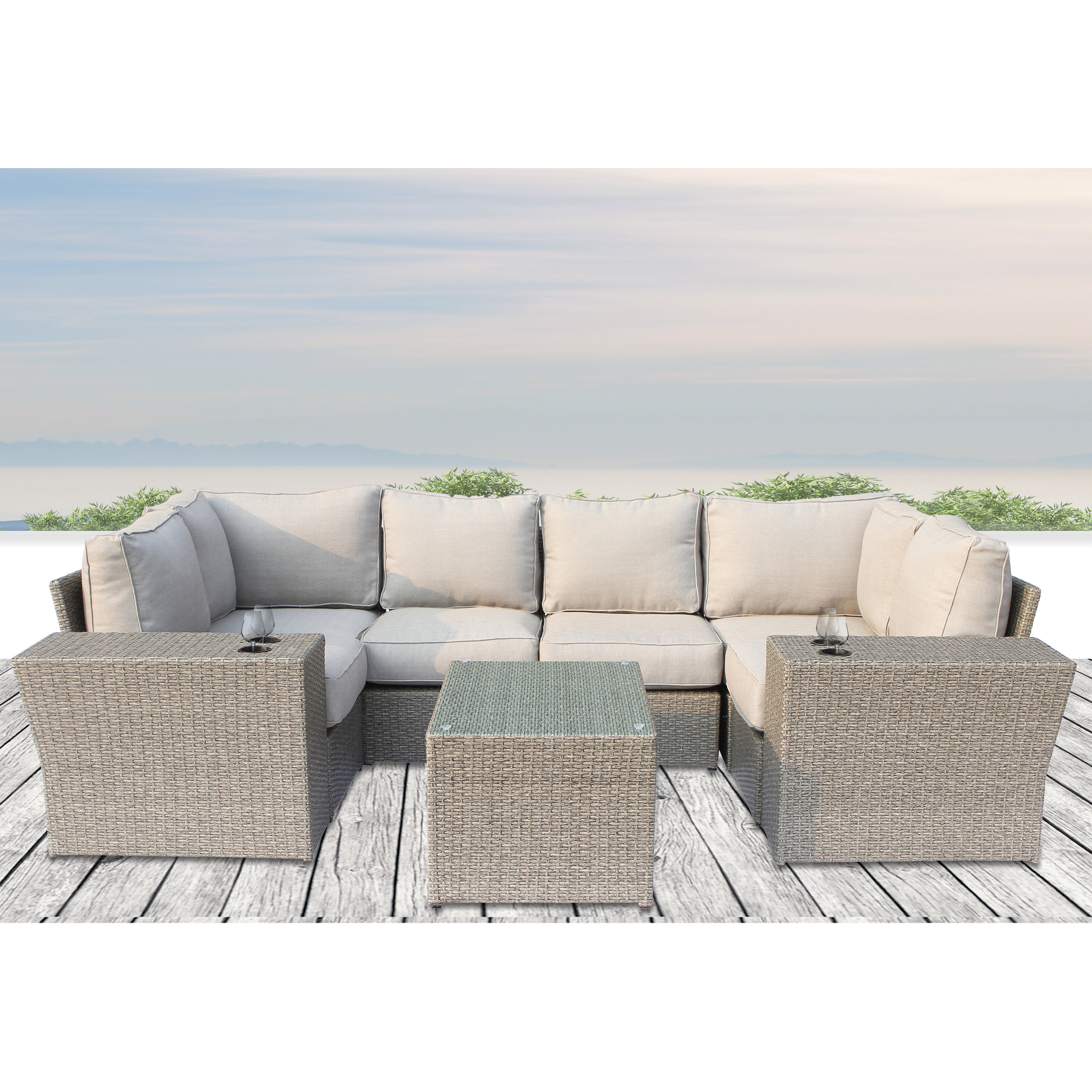 Winsford 9 Piece Sectional Seating Group With Cushions Joss Main