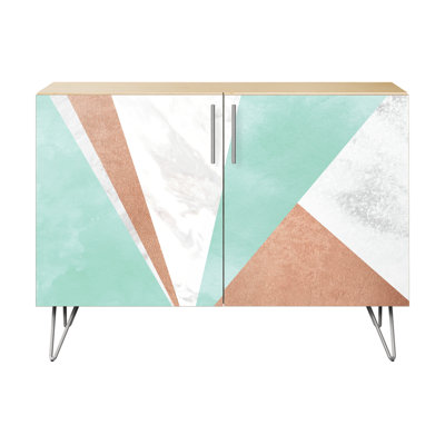 Merchant 2 Door Cabinet Brayden Studio Color ChromeNatural
