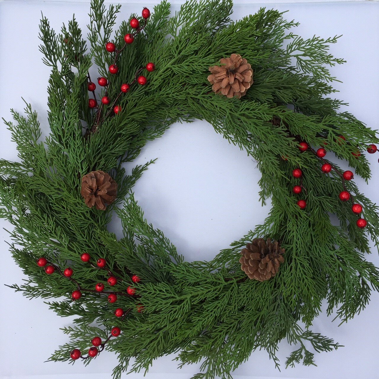 Berries Pine Cones 22 Large Christmas Wreath Decoration Door