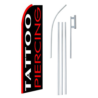 Tattoo Piercing Polyester 180 x 30 in Flag Set NeoPlex