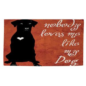 Nobody Loves Me Like My Dog Orange/Black Area Rug