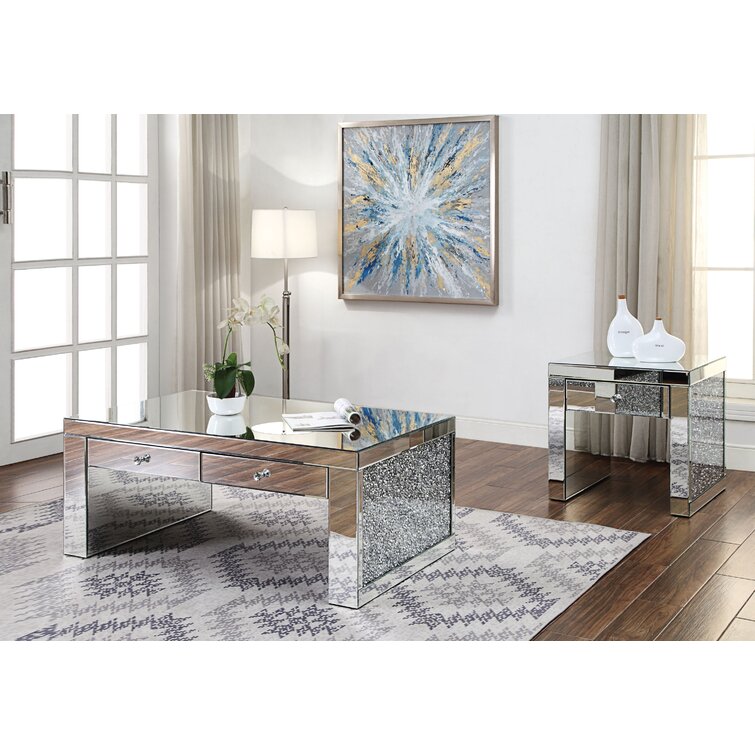 mirror living room table set