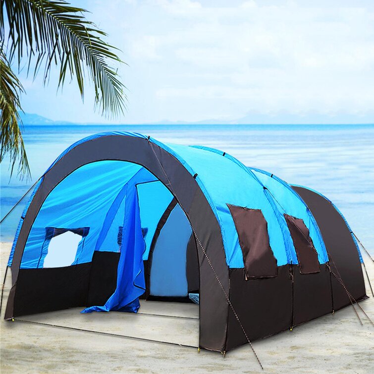 Waterproof 4 Man Persons Tunnel Tent Camping Hiking Outdoor Beach Shelter W/Bag 