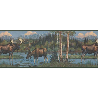Millwood Pines Speers Moose 15 L X 9 W Wallpaper Border Wayfair