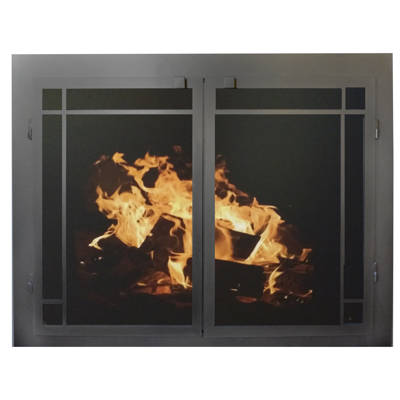 Ironhaus Elegant Series Cabinet Style Steel Fireplace Door