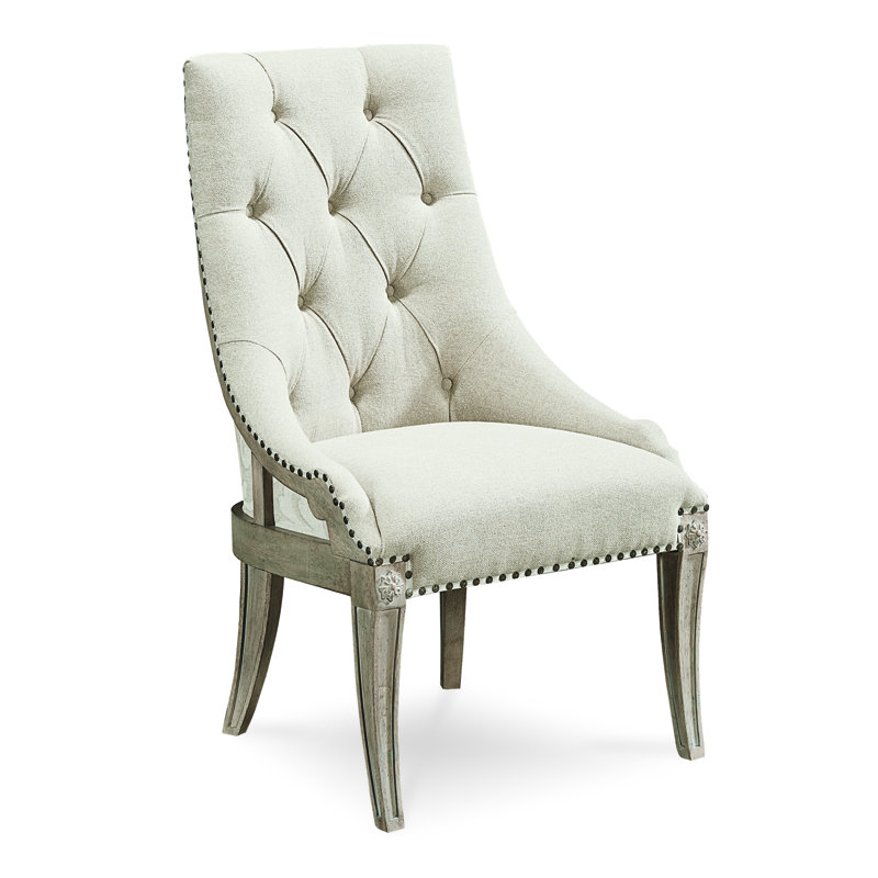 One Allium Way Carolin Tufted Upholstered Side Chair In Light White Reviews Wayfair