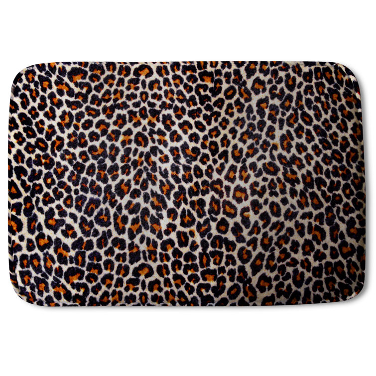 Mercer41 Abir Leopard Print Designer Rectangle Non Slip Animal Print Bath Rug Wayfair