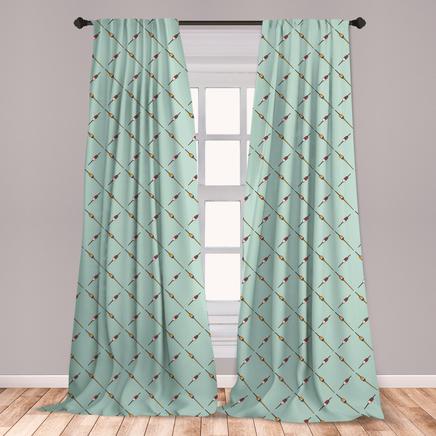 East Urban Home Fishing Geometric Room Darkening Rod Pocket Curtain Panels Wayfair