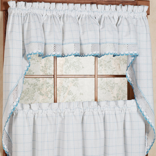 Loon Peak Burrigan 60" Cotton Kitchen Window Swag Curtain ...