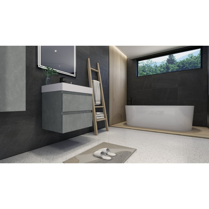 24" Wall Mounted Single Bathroom Vanity Base Only