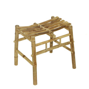 Psyllatos Bamboo Hand Crafted Curved Accent Stool