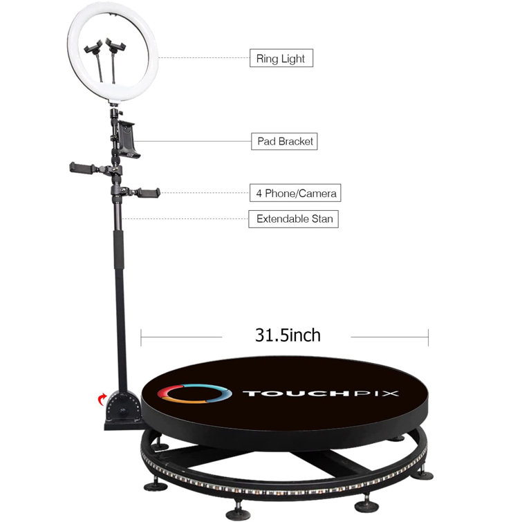 Tops Automatic Selfie Platform 360 Photo Remote Video Booth For Parties Camera Holder Accessory Wayfair