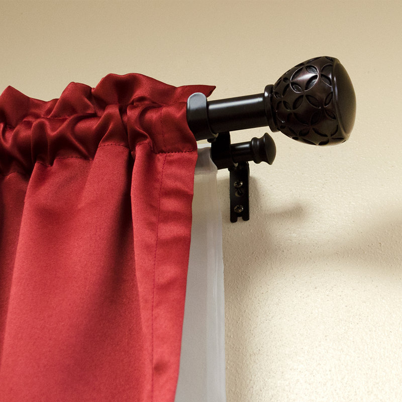Winston Porter Anglia Knob Drapery Double Curtain Rod And Hardware
