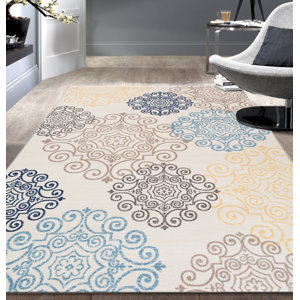 Raynor Floral Swirl Cream Area Rug