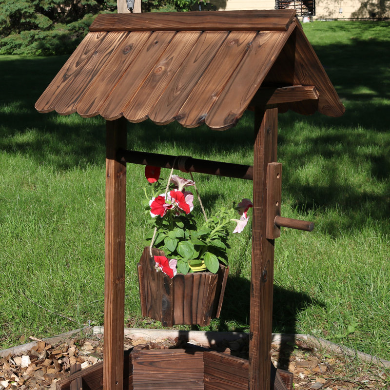 Get Wallpaper August Grove Kahana Wishing Well Outdoor Wood Garden Planter HD