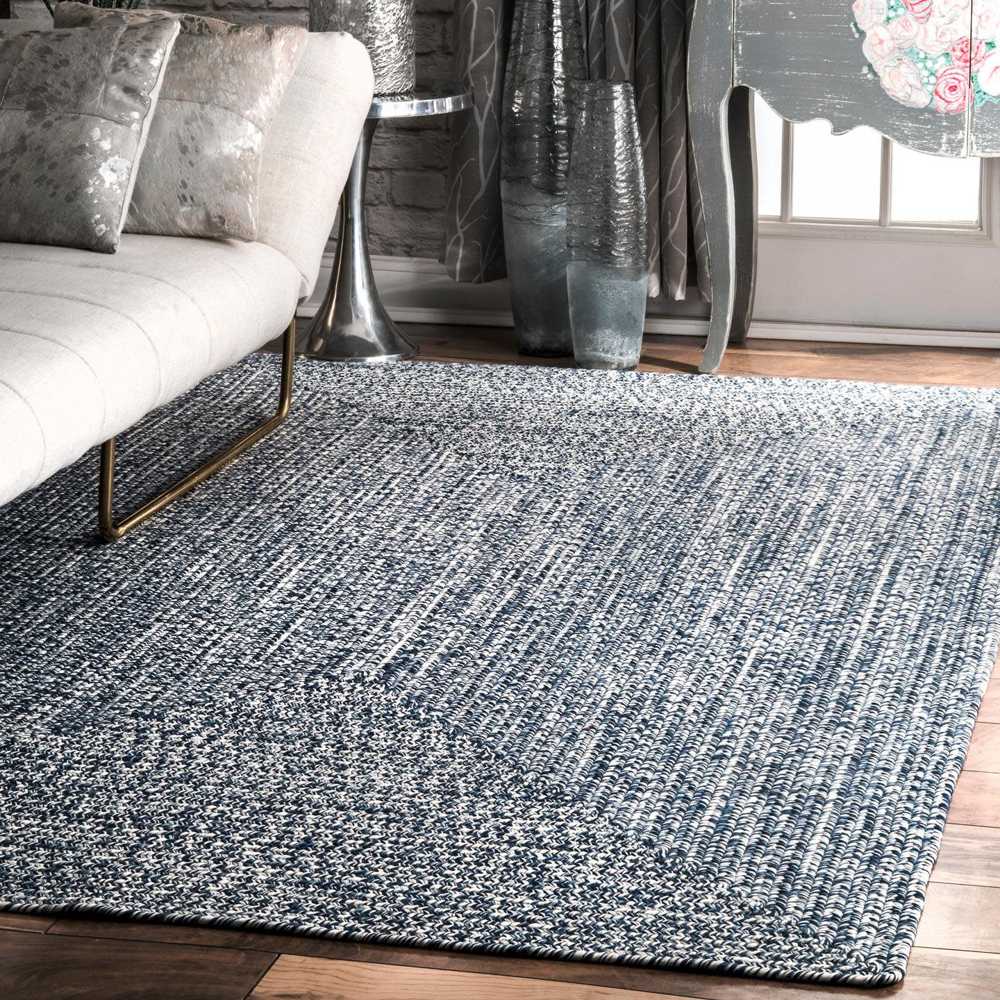 Handmade Braided Blue White Area Rug Reviews Joss Main Handmade Braided Blue White Area Rug