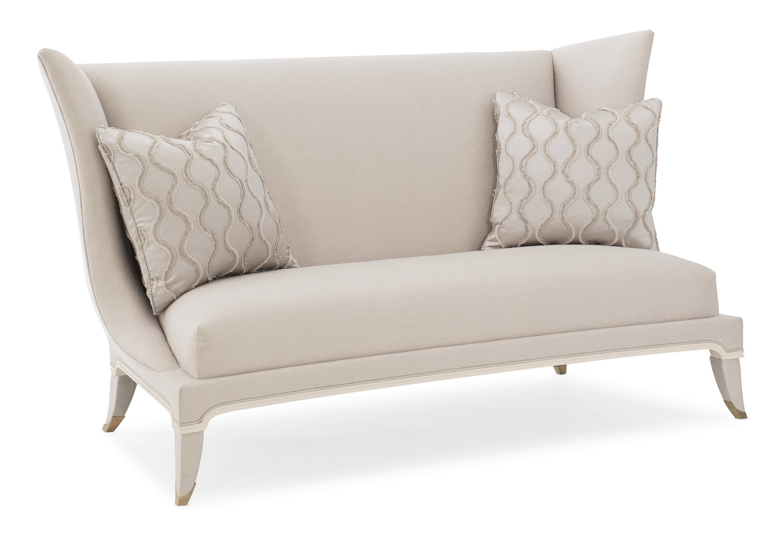 Caracole Clics Double Date Wingback Sofa Cream Settee Wayfair Double Date Wingback Sofa
