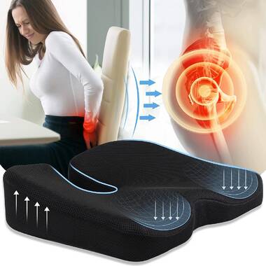 Gray Coccyx Cushion Anti Slip for Tailbone Pain Silicone Seat Pad for Office Chair Back Pain & Sciatica Relief Seat Cushion for Car 