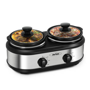 multi compartment crock pot