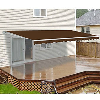 Aleko 13 Ft W X 8 Ft D Fabric Retractable Standard Patio Awning Reviews Wayfair