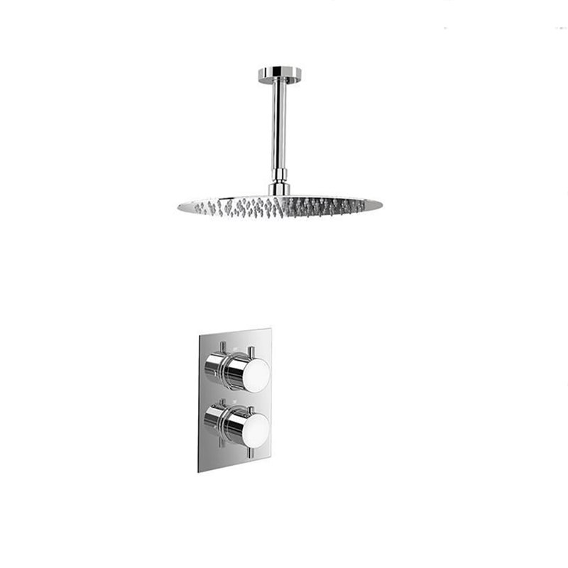 Symple Stuff Ultra Thin Head Thermostatic Complete Shower System With Rough In Valve Wayfair