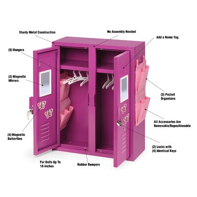 Badger Basket School Style Double Doll Locker - Purple & Reviews | Wayfair