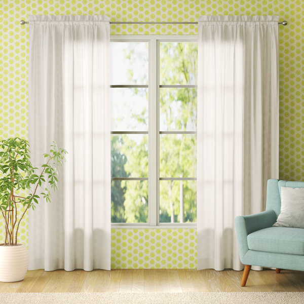 Window Screening Curtain Leaf Pattern Soft Durable For Living Room Bedroom 1PC