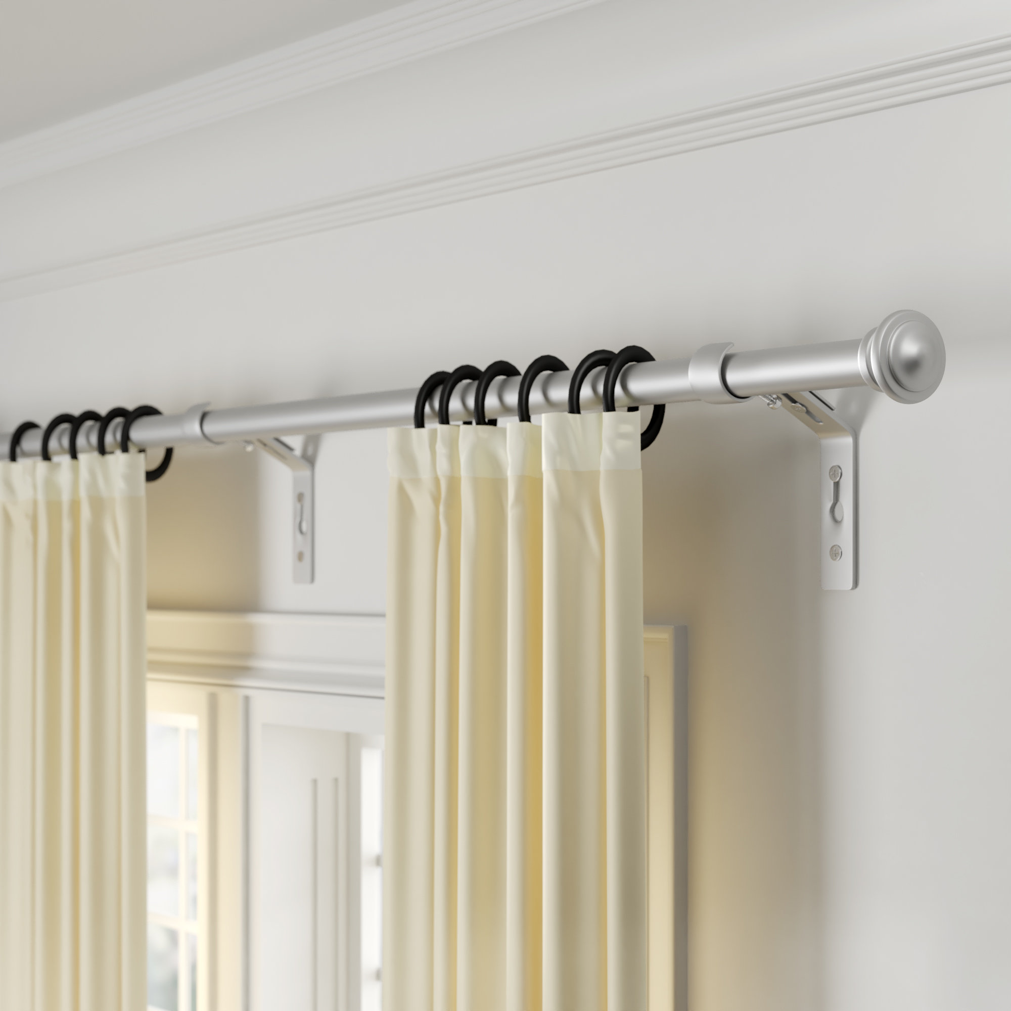 Winston Porter Iniguez Cap Telescoping Drapery Single Curtain Rod