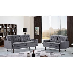 Erwica 2 Piece Velvet Standard Living Room Set by Wrought Studio™