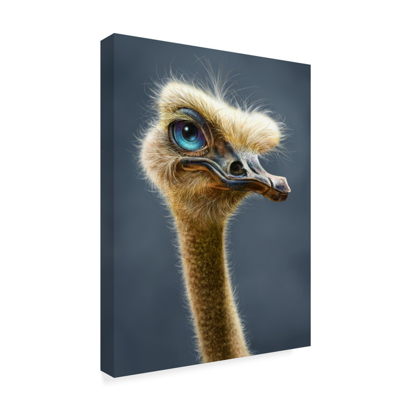 World Menagerie Ostrich Totem Acrylic Painting Print On Wrapped