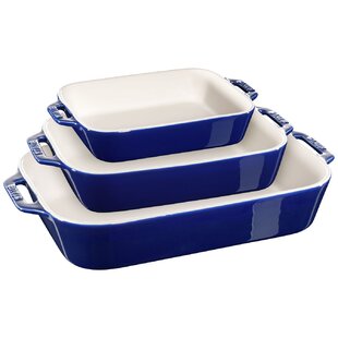 Housewares International Ceramic Bakeware Dish 8.25" Oval Le Petite Baker Blue