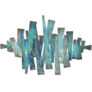 Abstract Metal Slat Wall Du00e9cor