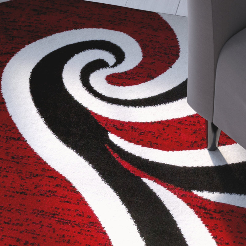 Ebern Designs Collingwood Red Black White Area Rug Reviews Wayfair Collingwood Red Black White Area Rug