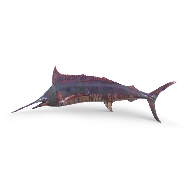 New 32 INCH  Home Gift Sport Marlin Fish Metal Sign polished Steel salt Fishing 