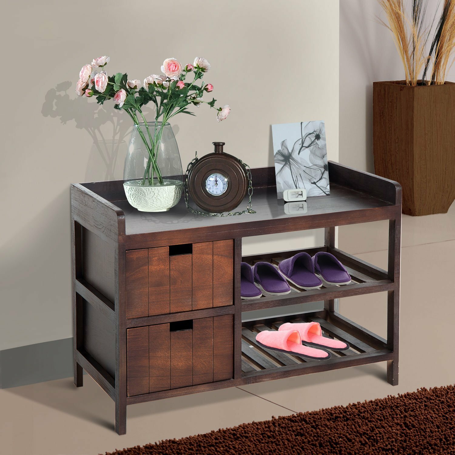 shoe rack with drawers