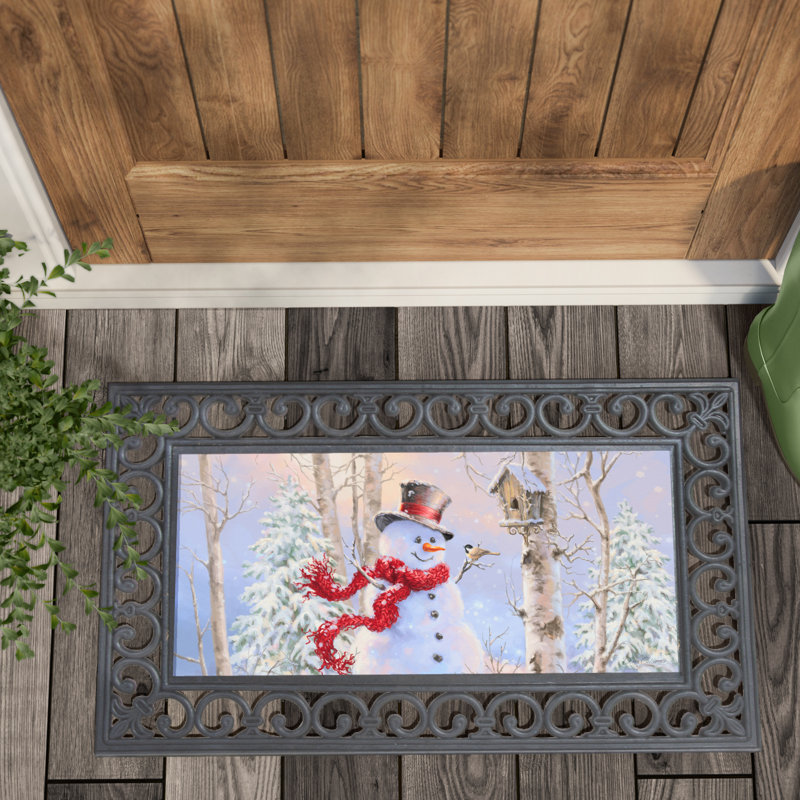 The Holiday Aisle Birch Forest Snowman Sassafras 22 In X 10 In