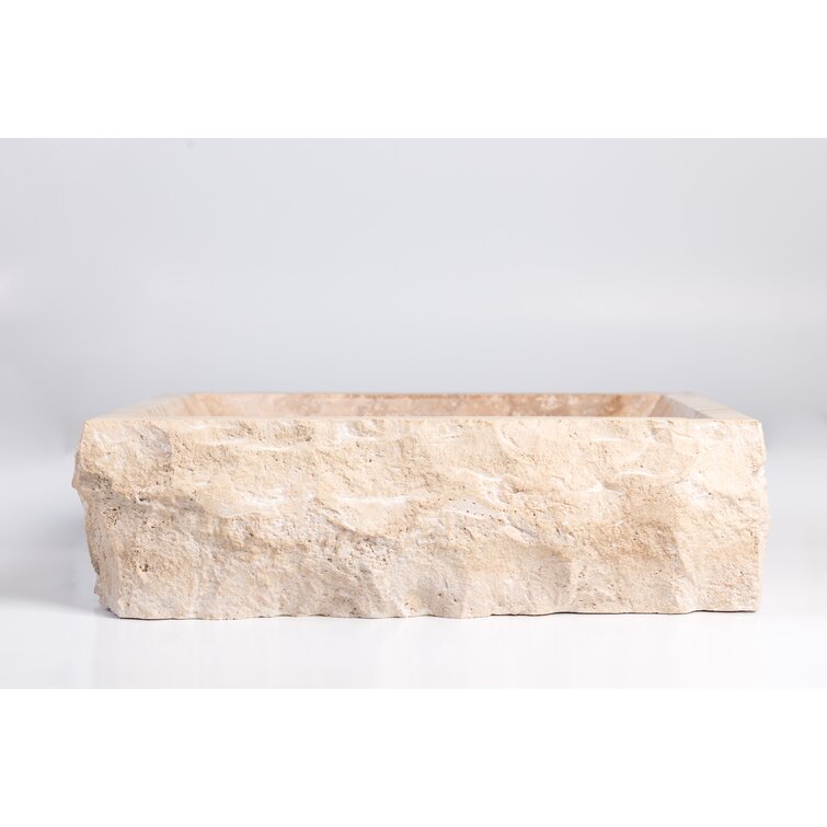 Laguna Marble Lerdo Rustic Stone Rectangular Vessel Bathroom Sink Wayfair   Lerdo Rustic Stone Rectangular Vessel Bathroom Sink 