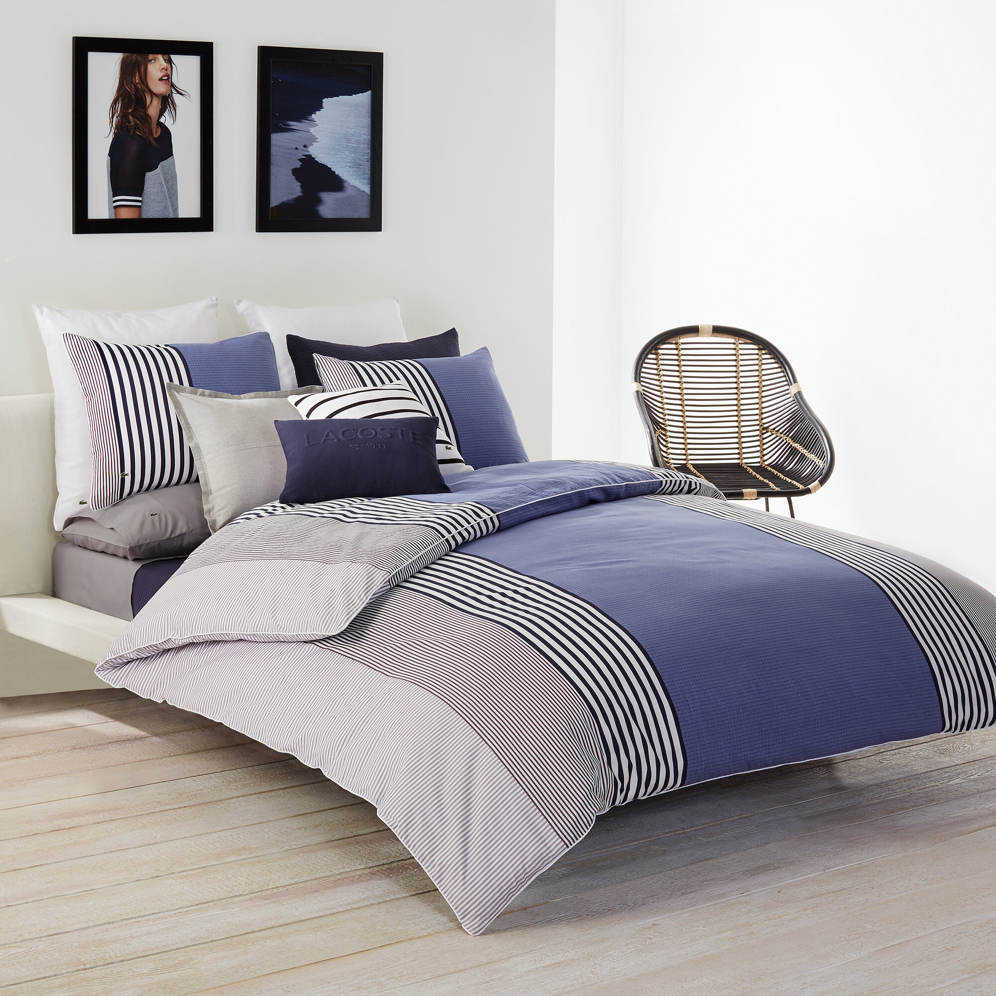 Blue White Stunning Set By Modern King Comforter Shams Set