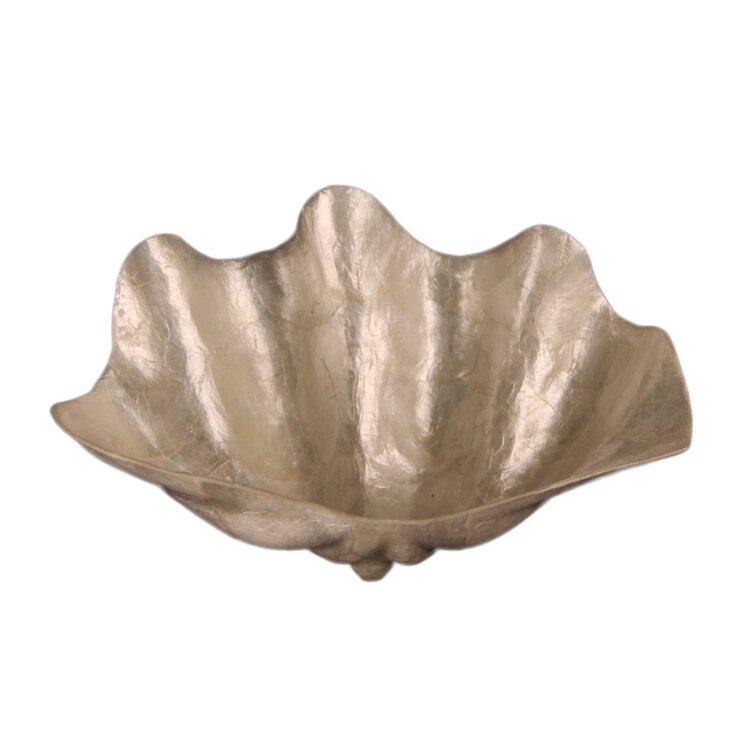 X-Large clam Shape Balinese Capiz Shell Bowl 
