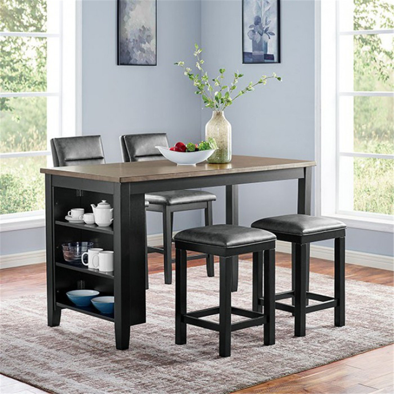 Red Barrel Studio Visby 5 Piece Counter Height Solid Wood Dining Set Wayfair