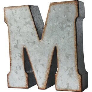 & Tavenly 14 Galvanized Farmhouse Letters for Home Decor 3D Large Metal Letter with Wooden Border Decorative Wall Art Wood Farmhouse Decor Rustic Monogram Signs for Living Room Kitchen 