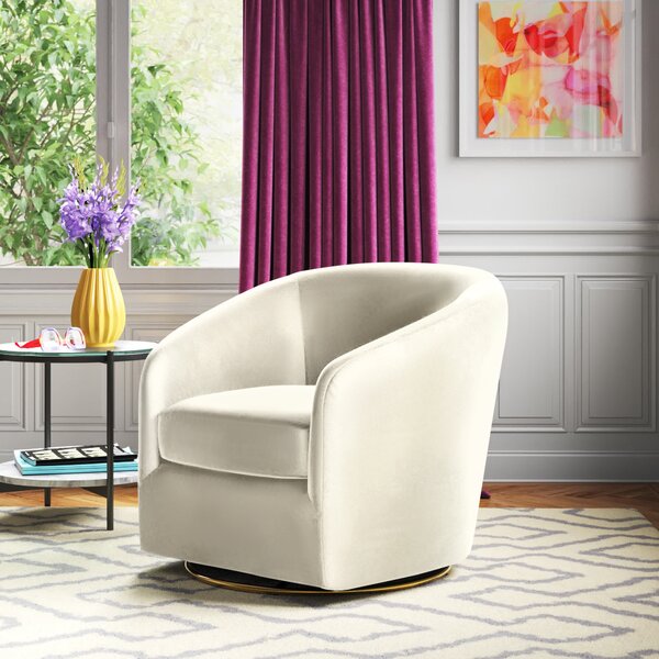 Etta Avenue™ Holden 31.5'' Wide Velvet Swivel Barrel Chair & Reviews ...