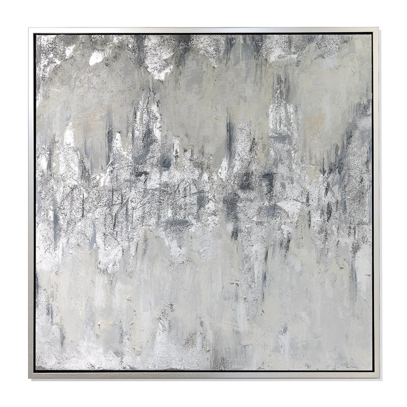 Everly Quinn 'Silver Wave' Framed Painting on Canvas & Reviews | Wayfair