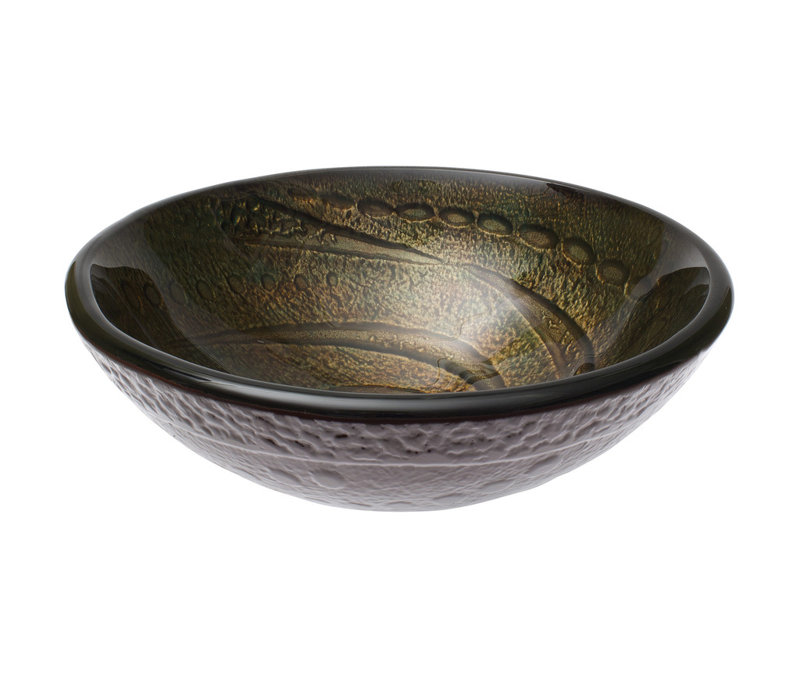 12-035 Brunswick Night Glass Circular Vessel Bathroom Sink