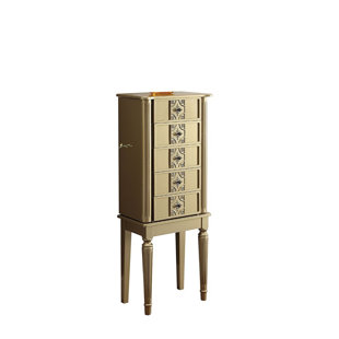 Maeda Free Standing Jewelry Armoire with Mirror