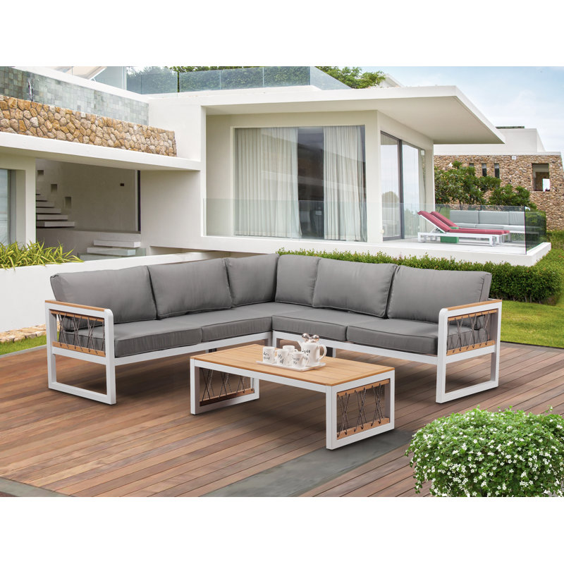 Brayden Studio Hanalei Outdoor 4 Piece Sectional Seating ... Brayden Studio Hanalei Outdoor 4 Piece Sectional Seating ... on Outdoor 4 Piece Sectional id=47909