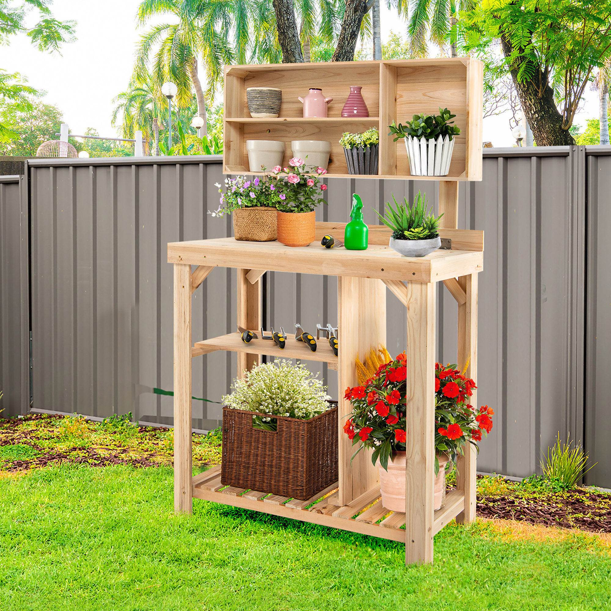 fir potting bench