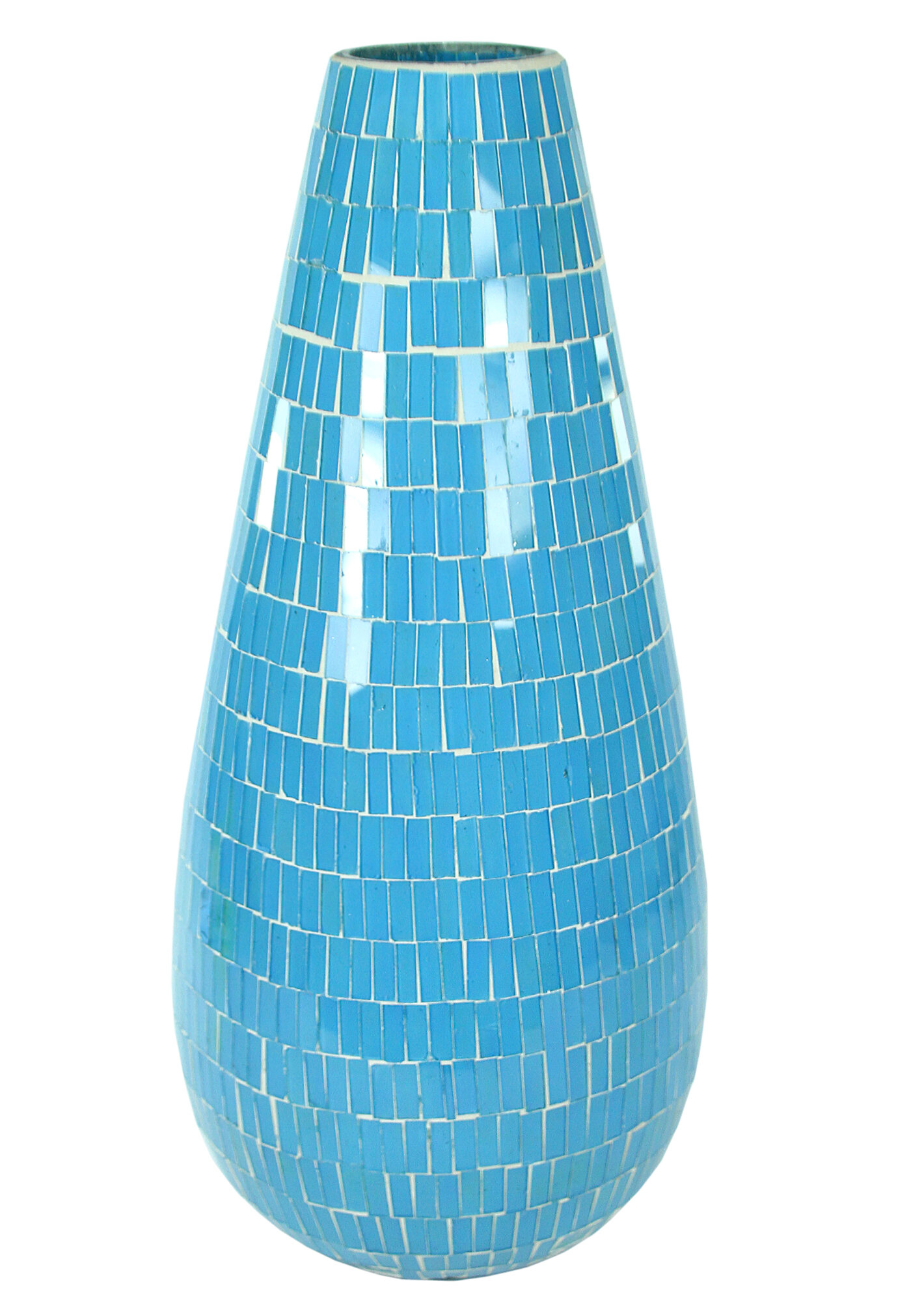 abingdon mosaic glass teardrop floor vase