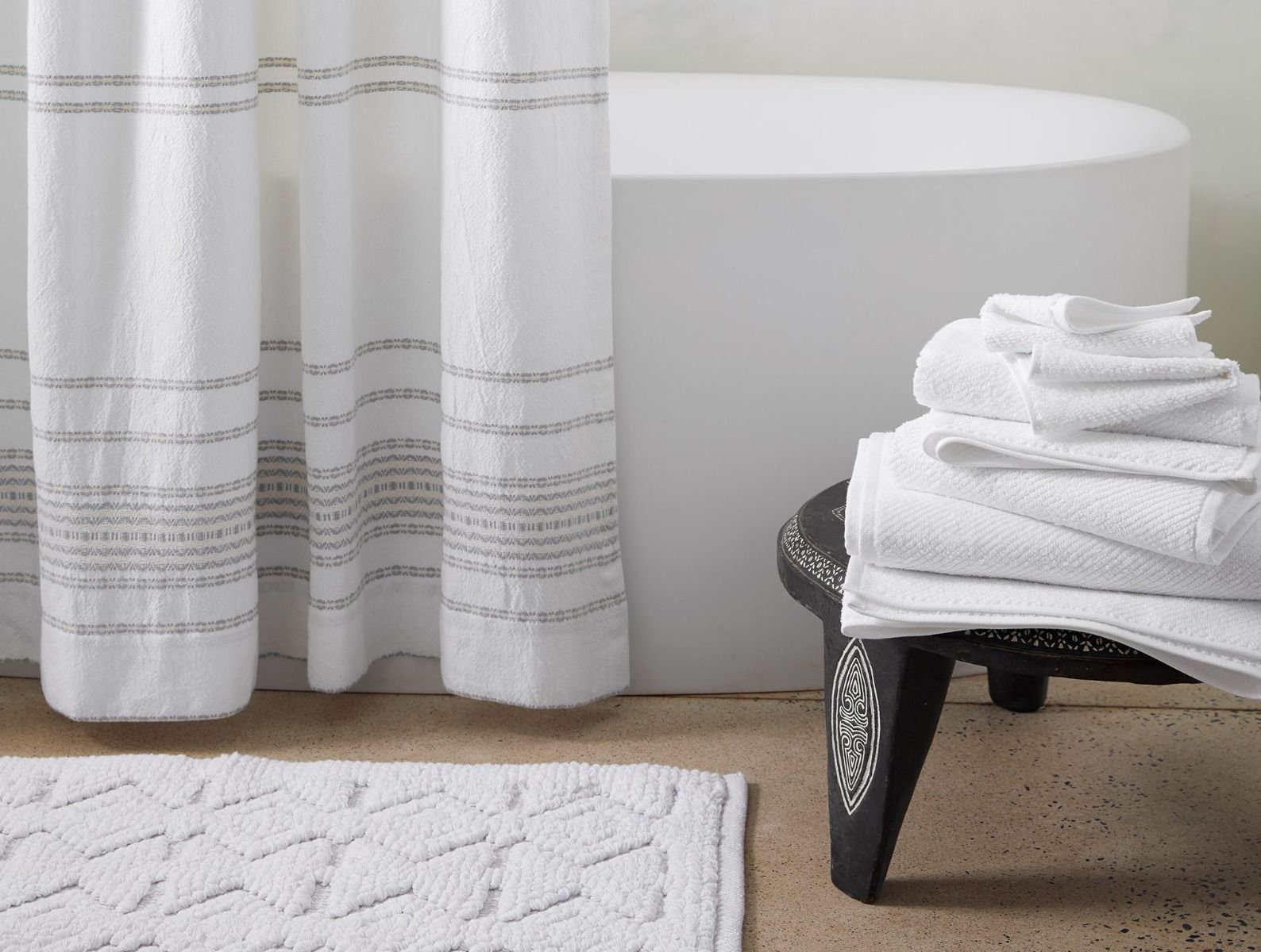 Coyuchi Rippled Stripe Cotton Single Shower Curtain Wayfair Ca